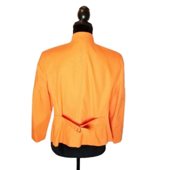 Talbots Collection Orange Italian Fabric‎ Cotton Button Down Jacket Size 14P - Picture 5 of 11